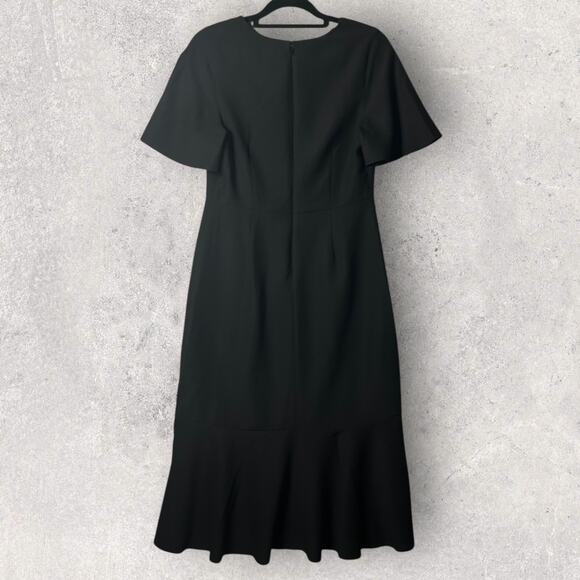 New Banana Republic Flutter Sleeve Midi Dress Black Work Evening Women 6 - Picture 2 of 12